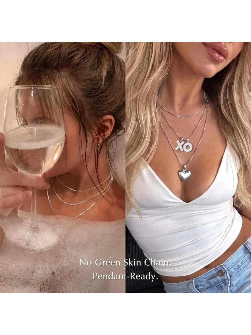 Sterling Silver Box Chain Necklace for Women - Elegant Pendant Ready Jewelry